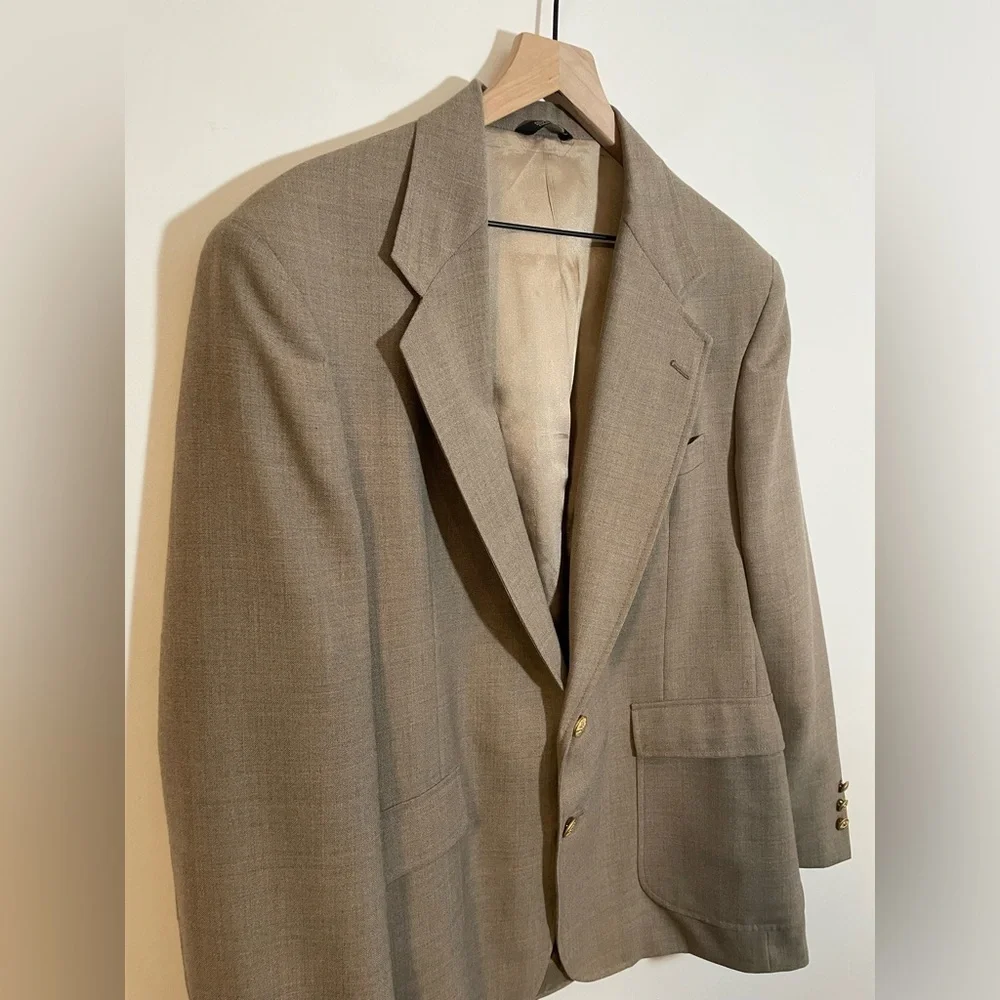Wynbrooke Younkers Tan Blazer Suit Jacket Mens Size 42 Vintage Made in USA